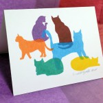 "Colorful Kitties" note card.
