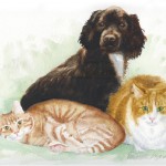 "The Washburn Trio", pastel, a Mothers' Day gift, 1998.