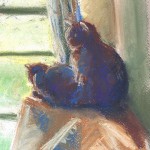 "The Sunny Upstairs Window", pastel, 6" x 8" on Fabriano Tiziano Pastello drawing paper and Sennelier pastels © Bernadette E. Kazmarski.