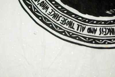Awakening, detail of speckled paper.