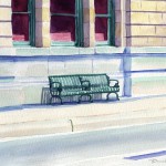 Waiting Bench, watercolor, 8 x 10, 2006 © Bernadette E. Kazmarski
