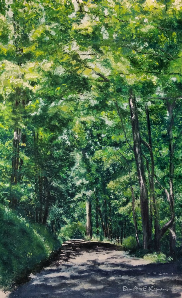 "A Bend in the Road", pastel, 14 x 22, 2014 © Bernadette E. Kazmarski9