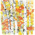Birches 2: Radiance, watercolor, 22 x 23, 1998 © Bernadette E. Kazmarski