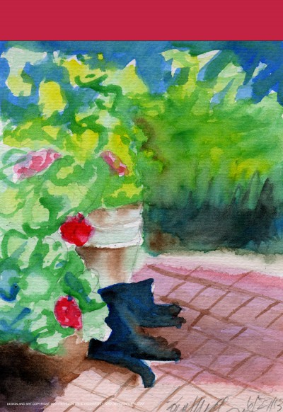 Garden Flag, Garden Sketch With Mimi