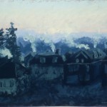 Frosty Morning, Just Before Dawn, pastel, 17.5 x 9, 2012 © Bernadette E. Kazmarski