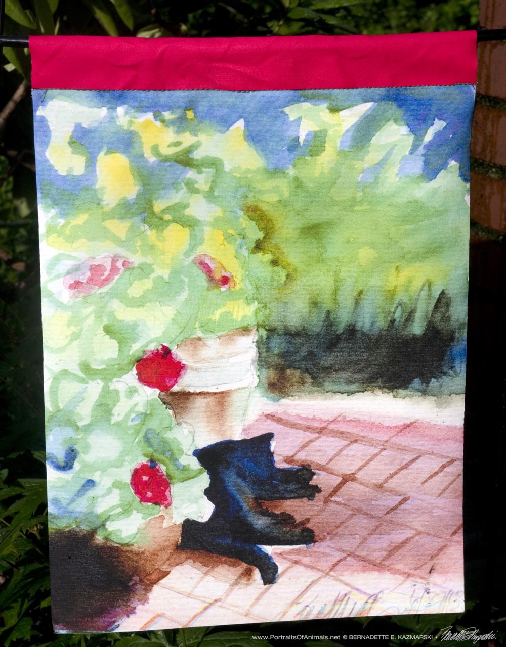 Garden Flag, Garden Sketch With Mimi