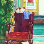 Holly on the Rocker, watercolor, 8" x 12", 2008 © Bernadette E. Kazmarski
