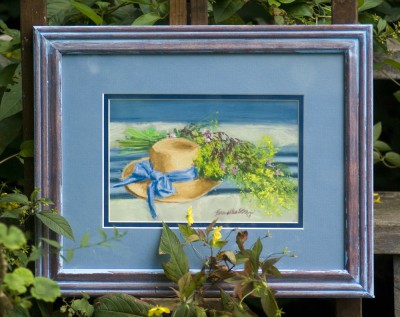 Hat With Wildflowers, pastel, 5.5" x 8.5", 2013 © Bernadette E. Kazmarski