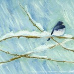Snowbird, pastel, 6" x 6" © Bernadette E. Kazmarski