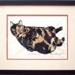 A. Framed, double matted, tinted print (as shown), 16 x 20