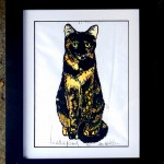 B. Framed, single matted (cream black core), tinted print, 11 x 14