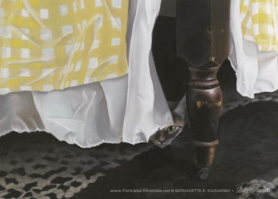“Waiting for Mom”, pastel, 16″ x 23″, 1988 © Bernadette E. Kazmarski