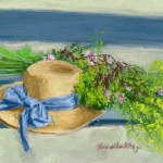 Hat With Wildflowers, pastel, 5.5" x 8.5", 2013 © Bernadette E. Kazmarski