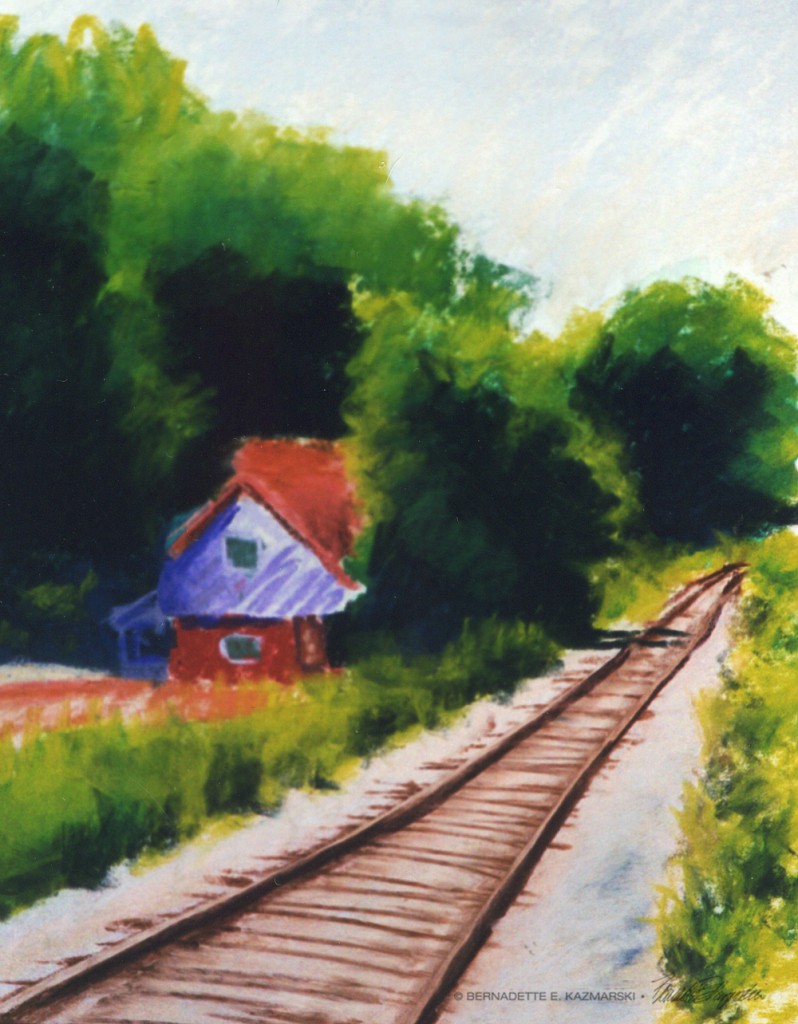 House By Tracks, 9 x 12, pastel © Bernadette E. Kazmarski