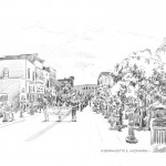 “Memorial Day Parade”, 12″ x 18″, pencil, 2008 © Bernadette E. Kazmarski