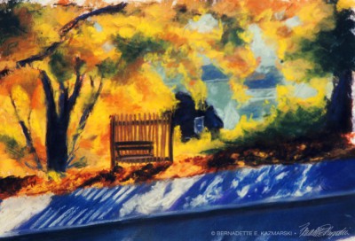 The Bench, pastel, 6 x 8, 2004 © Bernadette E. Kazmarski