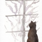 "Snowy Morning", watercolor, 5.5" x 8.75" © Bernadette E. Kazmarski