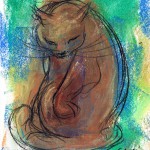 "Swirling Bath", pastel, 7" x 10" © Bernadette E. Kazmarski