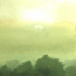 pastel painting of a foggy dawn