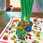 Interior With Cat, watercolor, 8 x 12 © Bernadette E. Kazmarski
