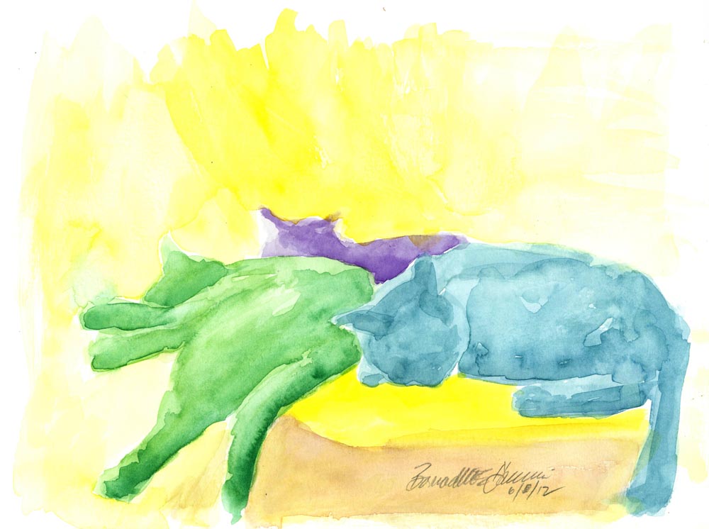 "Lazy Saturday Afternoon", watercolor
