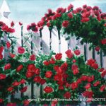 Red Climbers, watercolor, 6.5" x 14.5" , 1998, Bernadette E. Kazmarski