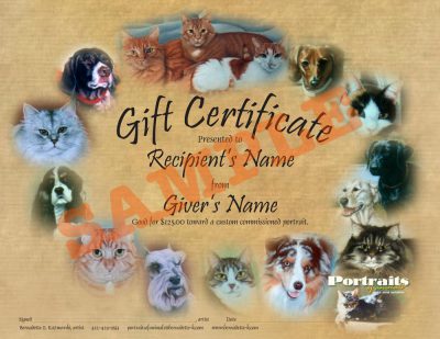 SampleCertificate Sample Commissioned Portrait Certificate