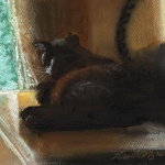 "Here in the Shadows", pastel on pastello paper, 7.5" x 11" © Bernadette E. Kazmarski
