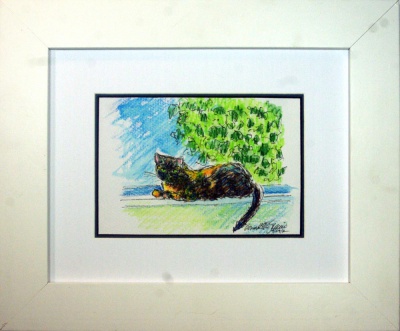 Kelly on the Windowsill, framed