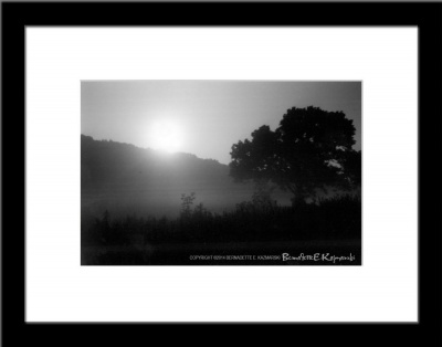 Moonrise and Mist, framed.
