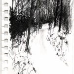 Path Uphill, 4.5” x 6.5”, charcoal © Bernadette E. Kazmarski