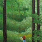 "Me in the Woods (draft 2)", pastel, 16" x 28" © Bernadette E. Kazmarski
