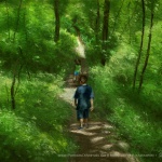 "Running Through the Woods", pastel, 20" x 14" © Bernadette E. Kazmarski