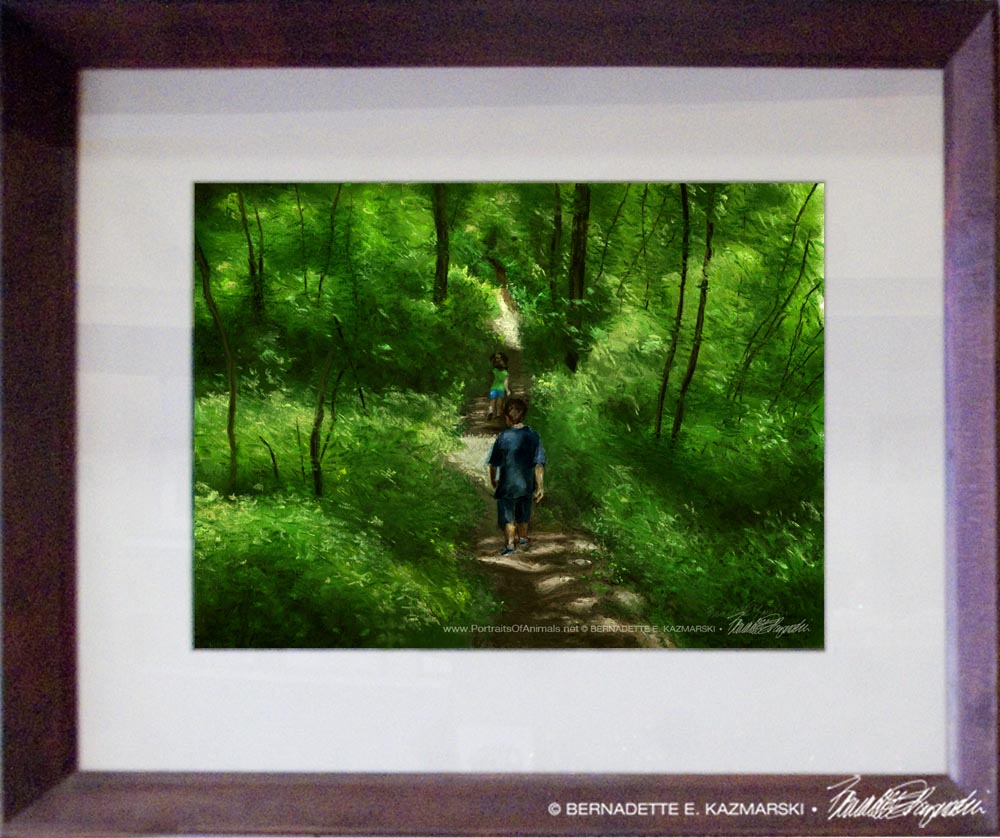 Running Through the Woods framed.