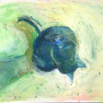 "Cool Morning Bath", oil pastel, 5" x 7" © Bernadette E. Kazmarski