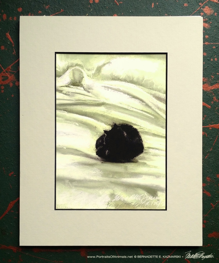 “Autumn Afternoon Bed”, pastel, 5.5” x 7.5”, matted for 8” x 10” frame