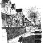 Library Avenue, ink, 12 x 16, 2007 © Bernadette E. Kazmarski
