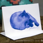 "Mewsette's Blue Nap" note card.