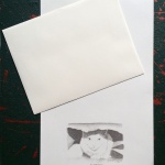 "In the Bag" Feline Pencil Sketches Notepaper