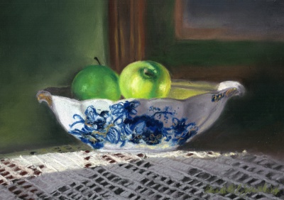 Winter Still Life, pastel, 8 x 10, 2014 © Bernadette E. Kazmarski