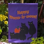 Happy Meow-lo-ween Garden Flag