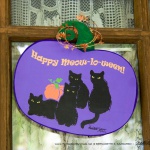 "Happy Meow-lo-ween" Pumpkin Panel Decoration