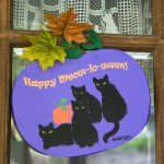"Happy Meow-lo-ween" Pumpkin Panel Decoration