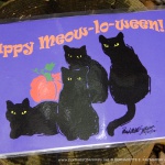 Happy Meow-lo-ween 11 x 17 laminated placemat