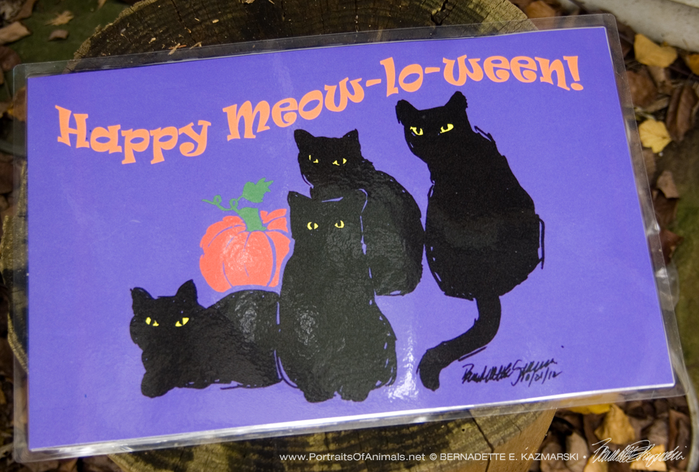 Happy Meow-lo-ween 11 x 17 laminated placemat