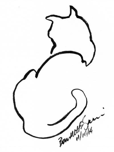 "Back to Front", ink brush pen, 4" x 6" © Bernadette E. Kazmarski