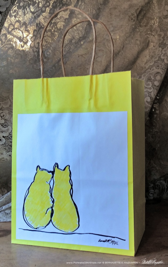 Two Yellow Cats Daily Sketches Gift Bag