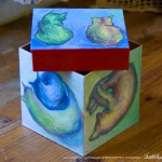 Cats After van Gogh Keepsake Cube, top removed.