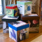 Five different keepsake boxes.
