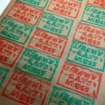 An overall sheet of Meowy Cat's Mess wrapping paper.